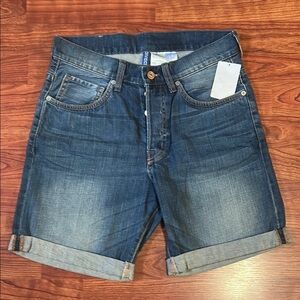 Men's Slim Blue Denim Shorts Size 28
